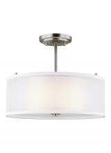 Generation Lighting 7737302EN3-962 - Elmwood Park traditional 2-light LED indoor dimmable ceiling semi-flush mount in brushed nickel silv