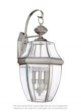 Generation Lighting 8040EN-965 - Lancaster traditional 3-light LED outdoor exterior wall lantern sconce in antique brushed nickel sil