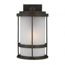 Generation Lighting 8690901EN3-71 - Wilburn modern 1-light LED outdoor exterior medium wall lantern sconce in antique bronze finish with