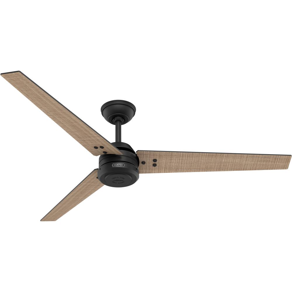 Hunter 60 inch Cassius ENERGY STAR® Matte Black Damp Rated Ceiling Fan and Wall Control