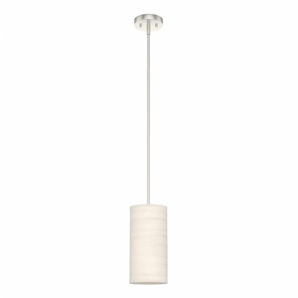 Hunter Solhaven Bleached Alder and Brushed Nickel 1 Light Mini Pendant Ceiling Light Fixture