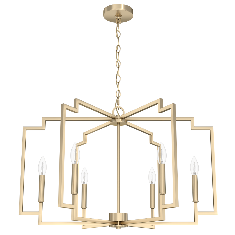 Hunter Zoanne Alturas Gold 6 Light Large Chandelier Ceiling Light Fixture