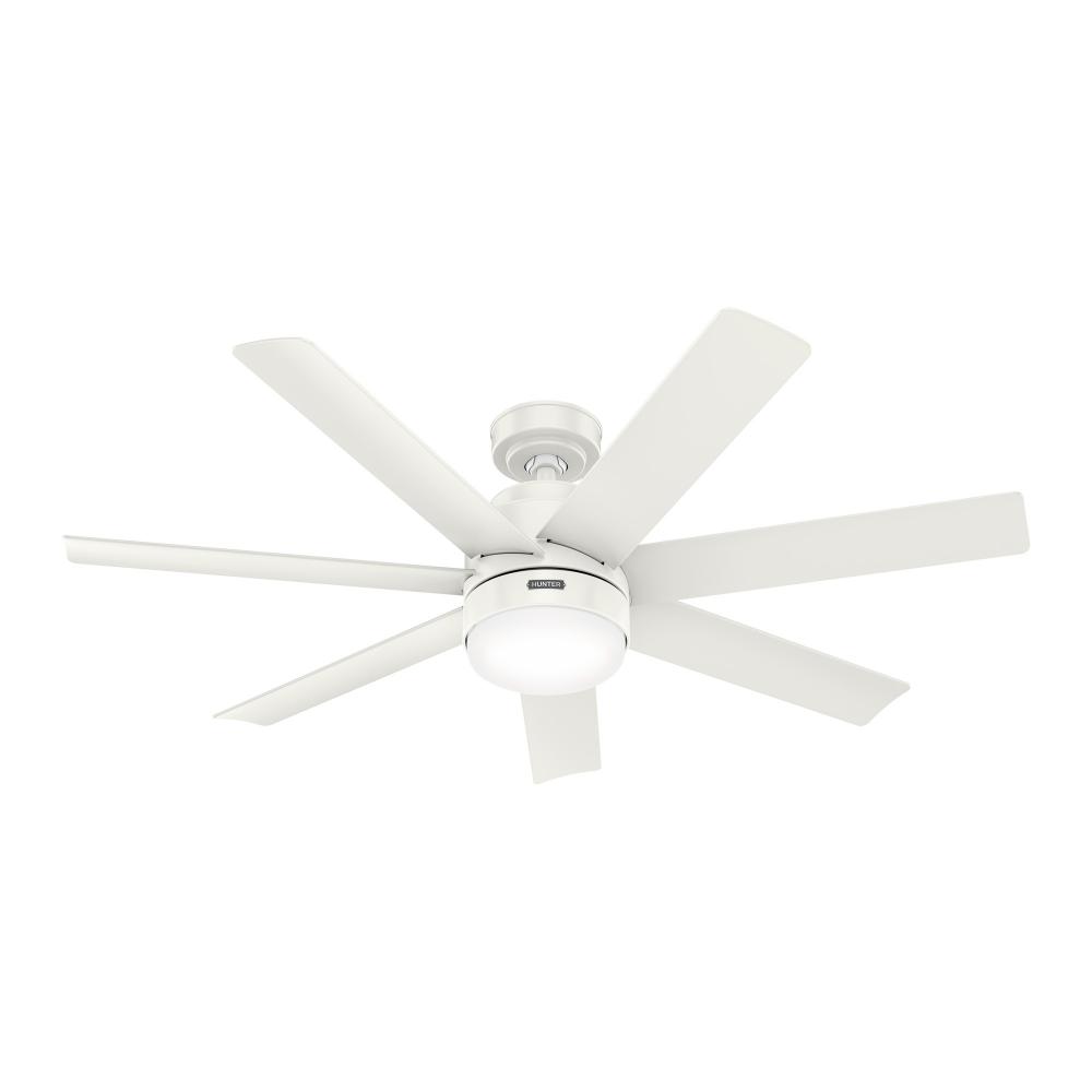 Hunter 52 inch Brazos ENERGY STAR® Fresh White Damp Rated Ceiling Fan with LED Light Kit