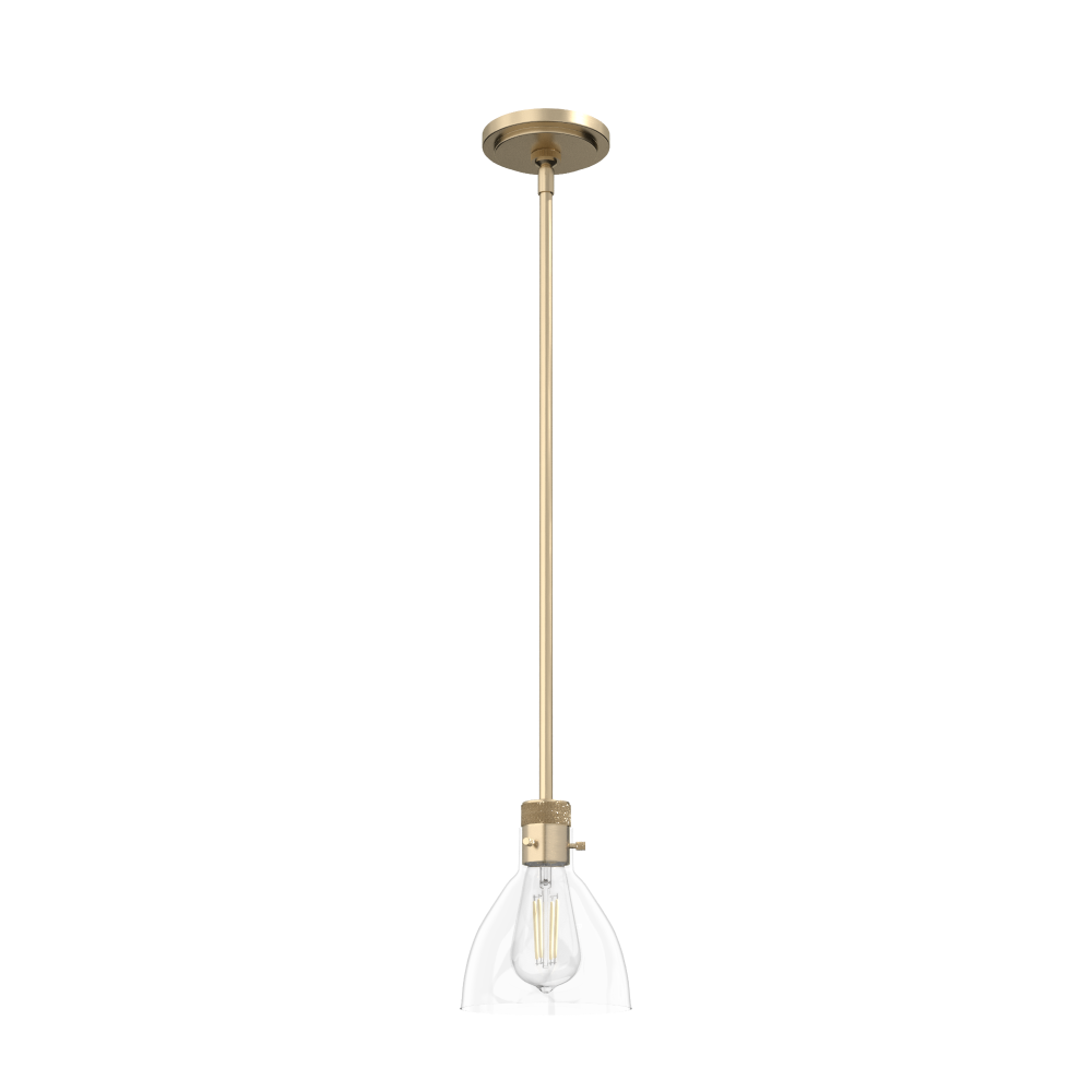 Hunter Van Nuys Alturas Gold with Clear Glass 1 Light Pendant Ceiling Light Fixture