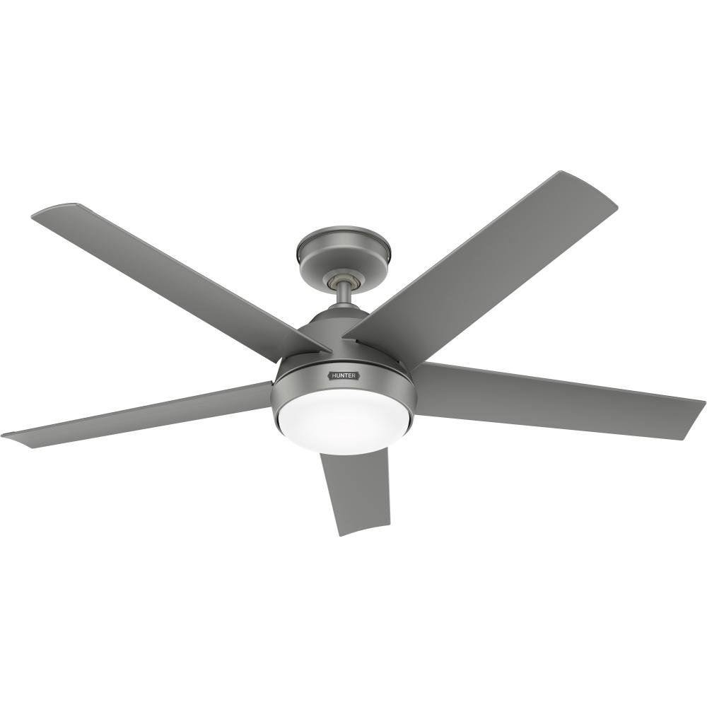 Hunter 52 inch Skyflow Matte Silver WeatherMax Indoor / Outdoor Ceiling Fan with LED Light Kit