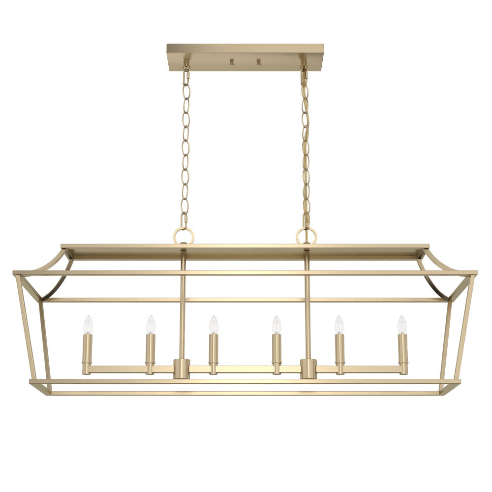 Hunter Laurel Ridge Alturas Gold 6 Light Large Chandelier Ceiling Light Fixture