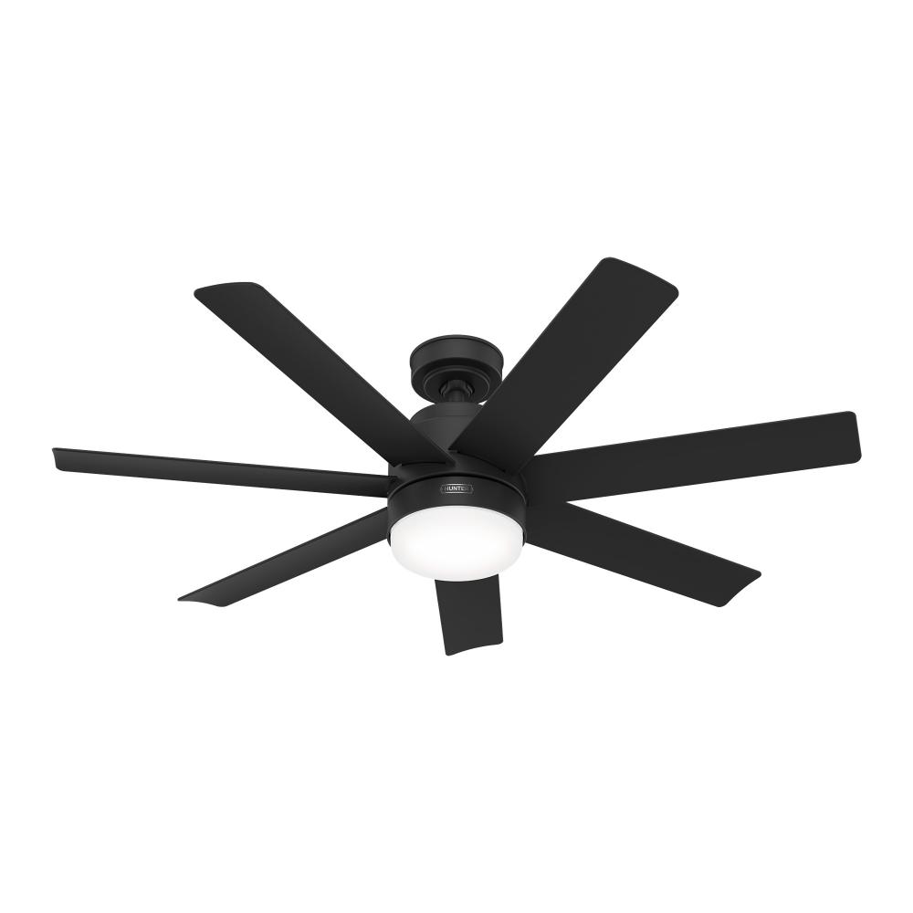 Hunter 52 inch Brazos ENERGY STAR® Matte Black Damp Rated Ceiling Fan with LED Light Kit