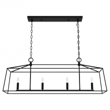 Hunter 13099 - Hunter Fair Oaks Matte Black 4 Light Medium Chandelier Ceiling Light Fixture