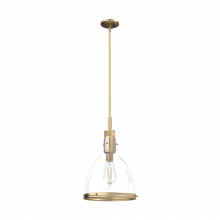 Hunter 19295 - Hunter Van Nuys Alturas Gold with Clear Glass 1 Light Pendant Ceiling Light Fixture