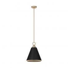 Hunter 19444 - Hunter Klein Alturas Gold and Flat Matte Black 1 Light Pendant Ceiling Light Fixture