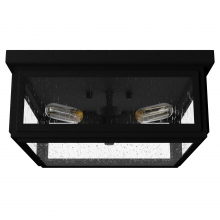 Hunter 19269 - Hunter Felippe Natural Black Iron with Seeded Glass 4 Light Flush Mount Ceiling Light Fixture