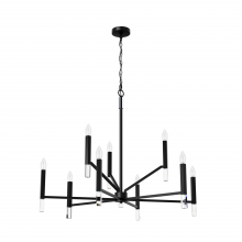 Hunter 45232 - Hunter Sunjai Matte Black 9 Light Extra Large Chandelier Ceiling Light Fixture