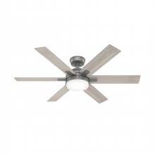 Hunter 51878 - Hunter 52 inch Georgetown HunterExpress Matte Silver Ceiling Fan with LED LT Kit and Handheld Remote