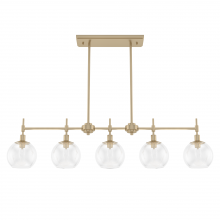 Hunter 19747 - Hunter Xidane Alturas Gold with Clear Glass 5 Light Chandelier Ceiling Light Fixture