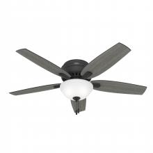 Hunter 52396 - Hunter 52 inch Newsome Matte Black Low Profile Ceiling Fan with LED Light Kit and Pull Chain