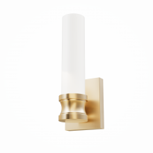 Hunter 19904 - Hunter Lenlock Alturas Gold with Cased White Glass 1 Light Sconce Wall Light Fixture