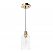 Hunter 45227 - Hunter Lochemeade Alturas Gold with Clear Seeded Glass 1 Light Pendant Ceiling Light Fixture