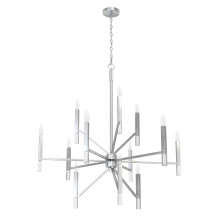 Hunter 19528 - Hunter Sunjai Brushed Nickel 12 Light Extra Large Chandelier Ceiling Light Fixture