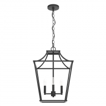 Hunter 19068 - Hunter Laurel Ridge Natural Black Iron 4 Light Small Pendant Ceiling Light Fixture