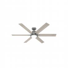 Hunter 51883 - Hunter 60 inch Gravity Wi-Fi ENERGY STAR® Matte Silver Ceiling Fan with LED LT Kit & Handheld Remote