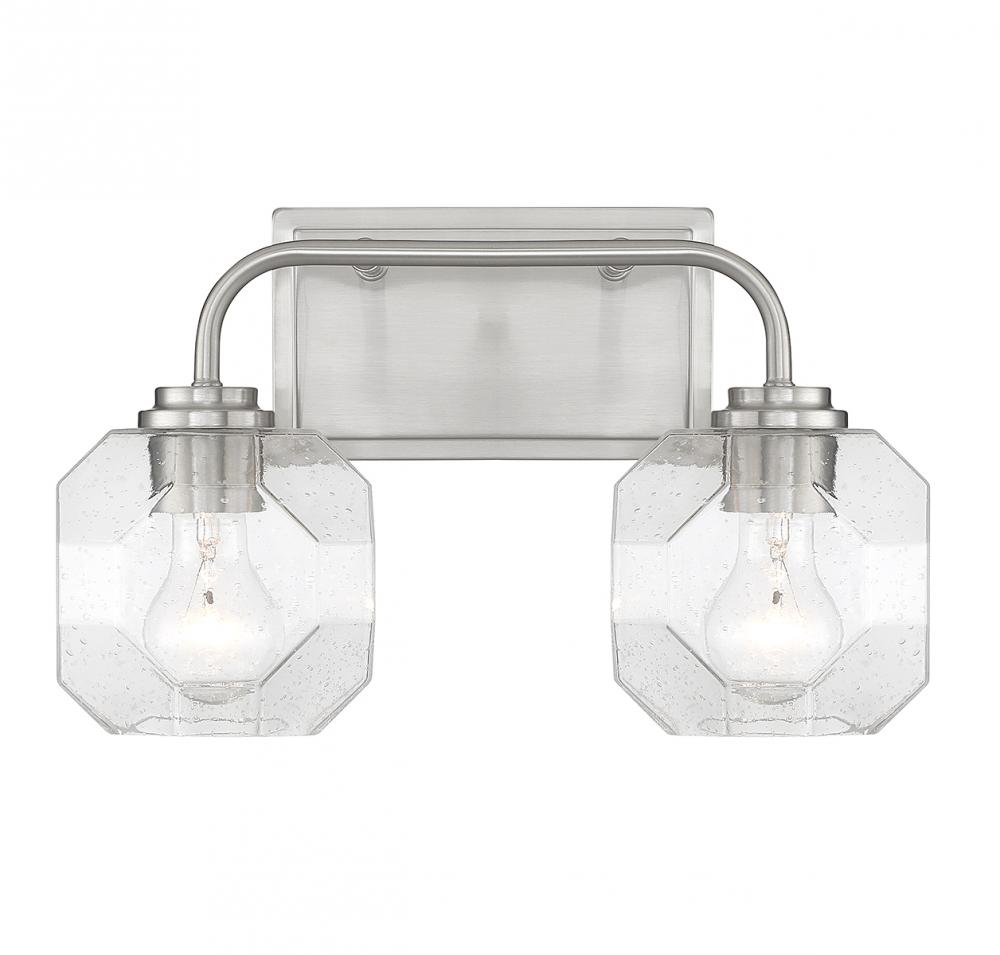 Baldwin 2-Light Bathroom Vanity Light in Satin Nickel