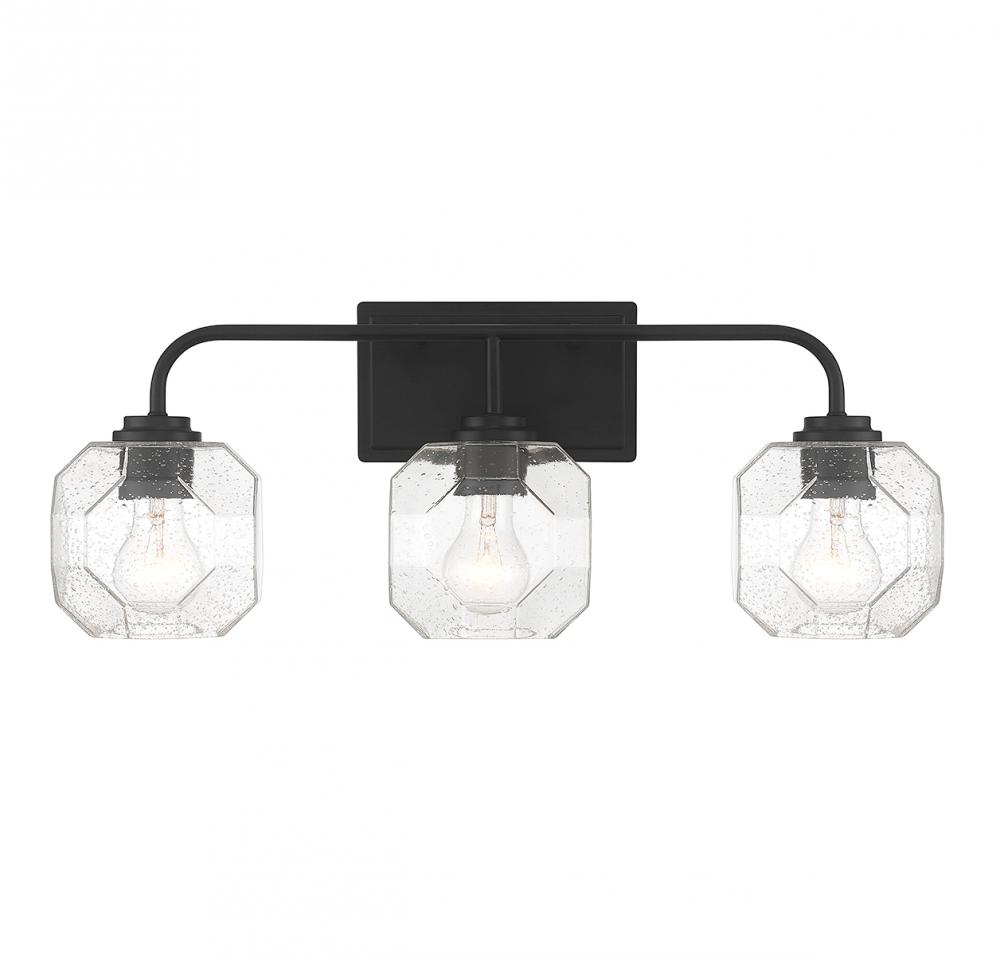 Baldwin 3-Light Bathroom Vanity Light in Matte Black