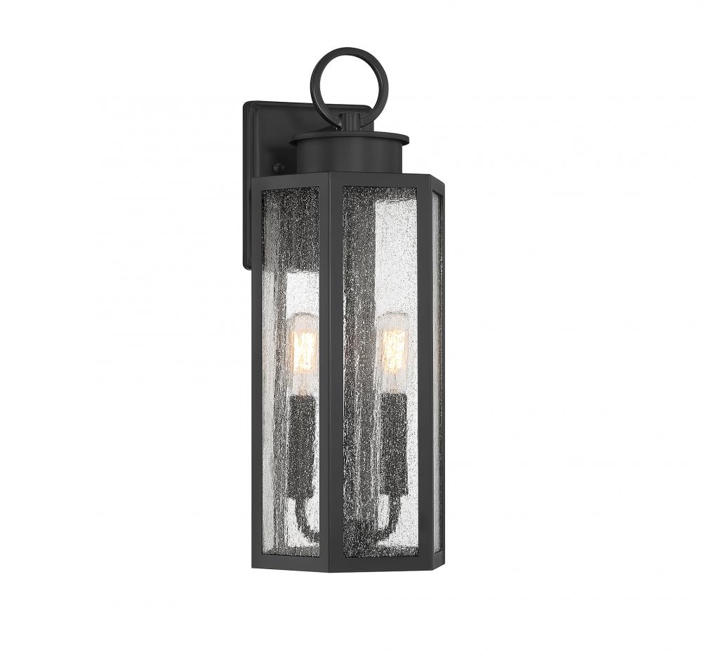 Hawthorne 2-Light Outdoor Wall Lantern in Black