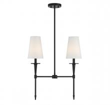 Lighting One US V6-L1-5607-2-89 - Trundle 2-Light Linear Chandelier in Matte Black