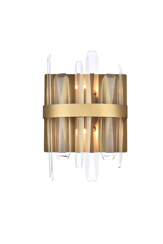 Serena 8 Inch Crystal Bath Sconce in Satin Gold