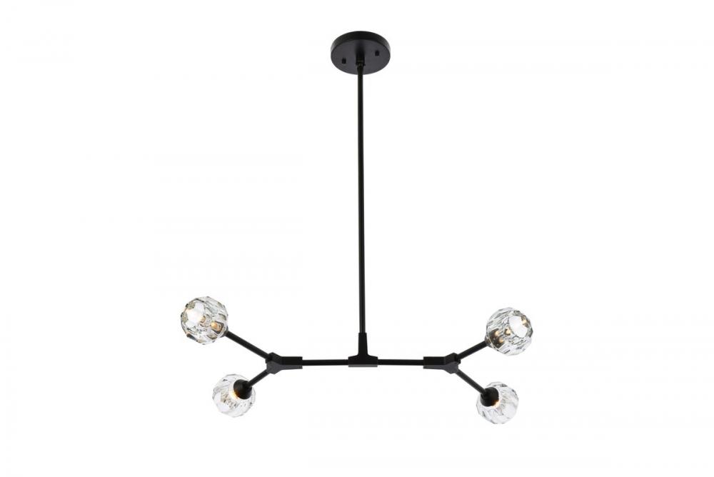 Zayne 4 Light Pendant in Black