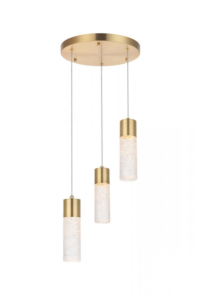 Constellation 3 Light Gold LED Pendant