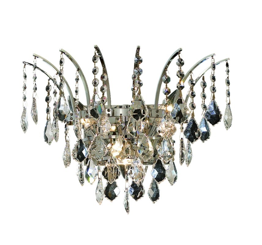 Victoria 3 light Chrome Wall Sconce Clear Elegant Cut Crystal