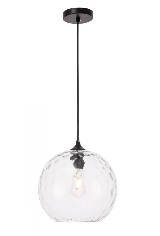 Gibson 1 Light Black and Clear Glass Pendant