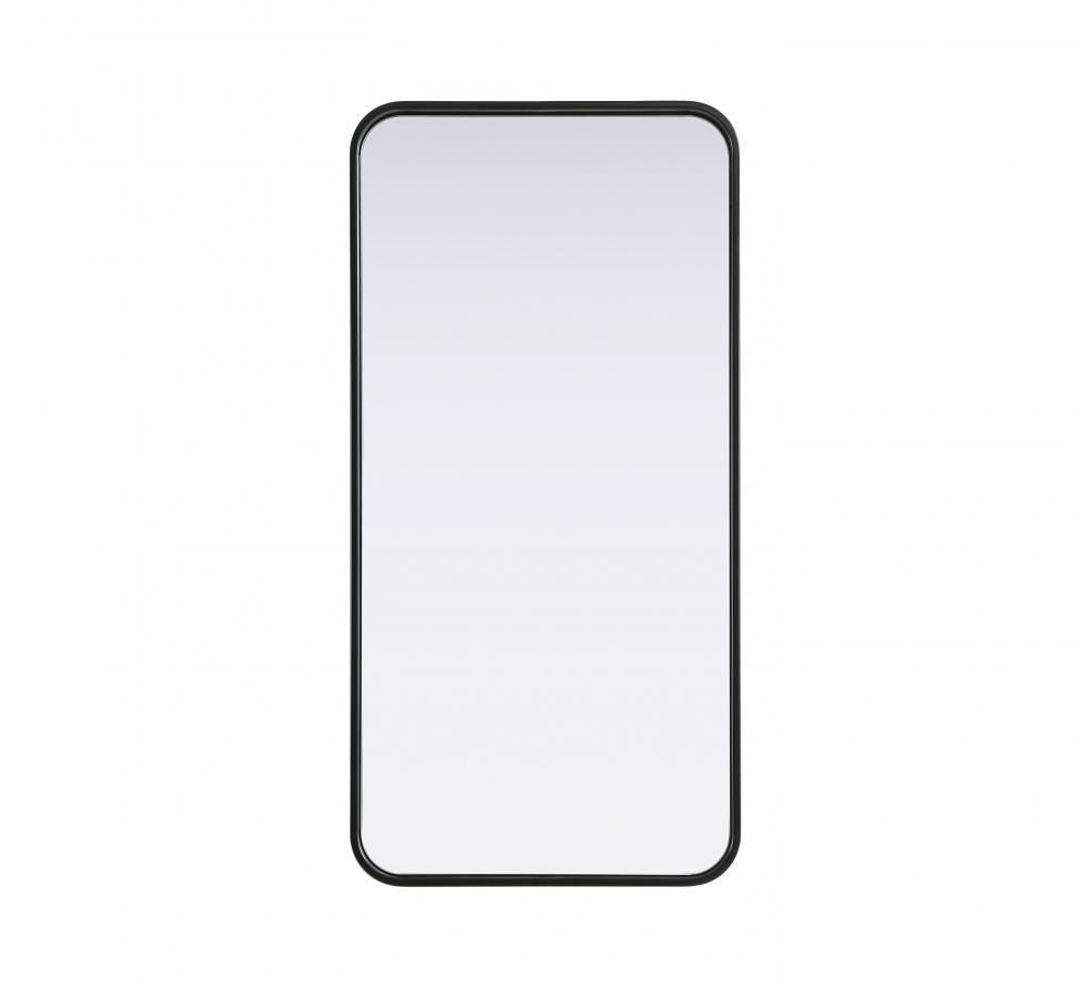 Contour Metal Rectangle Mirror 18x36 in Black