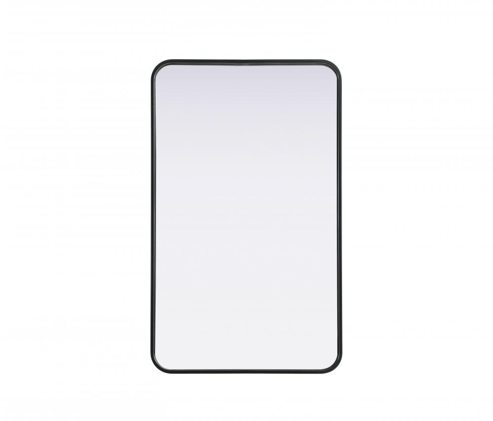 Contour Metal Rectangle Mirror 22x36 in Black