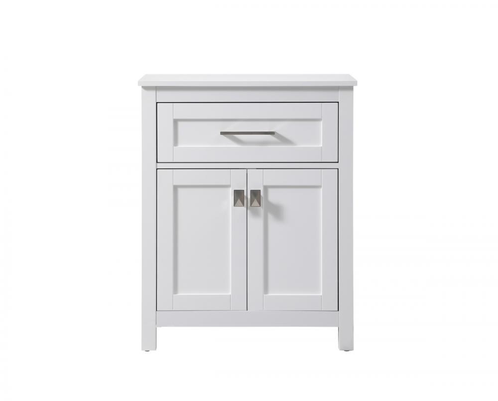 24 Inch Wide Bathroom Storage Freestanding Cabinet in White