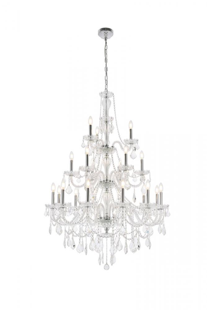 Giselle 21 Light Chrome Chandelier Clear Royal Cut Crystal