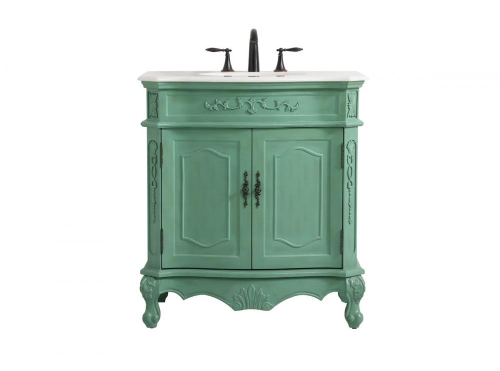 32 Inch Single Bathroom Vanity in Vintage Mint