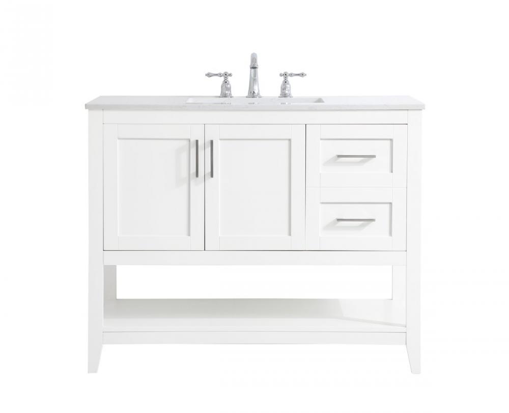 42 Inch Single Bathroom Vanity in White