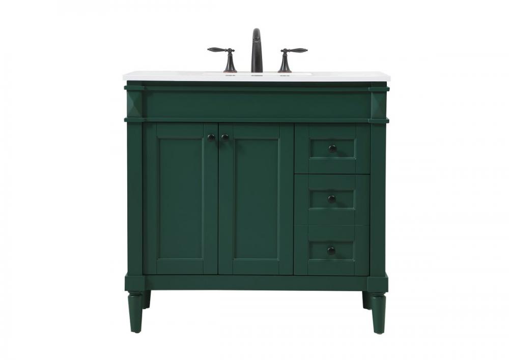 36 Inch Single Bathroom Vanity in Green