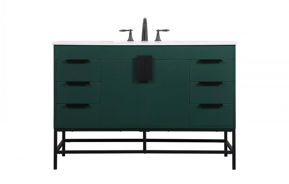 48 Inch Single Bathroom Vanity in Green