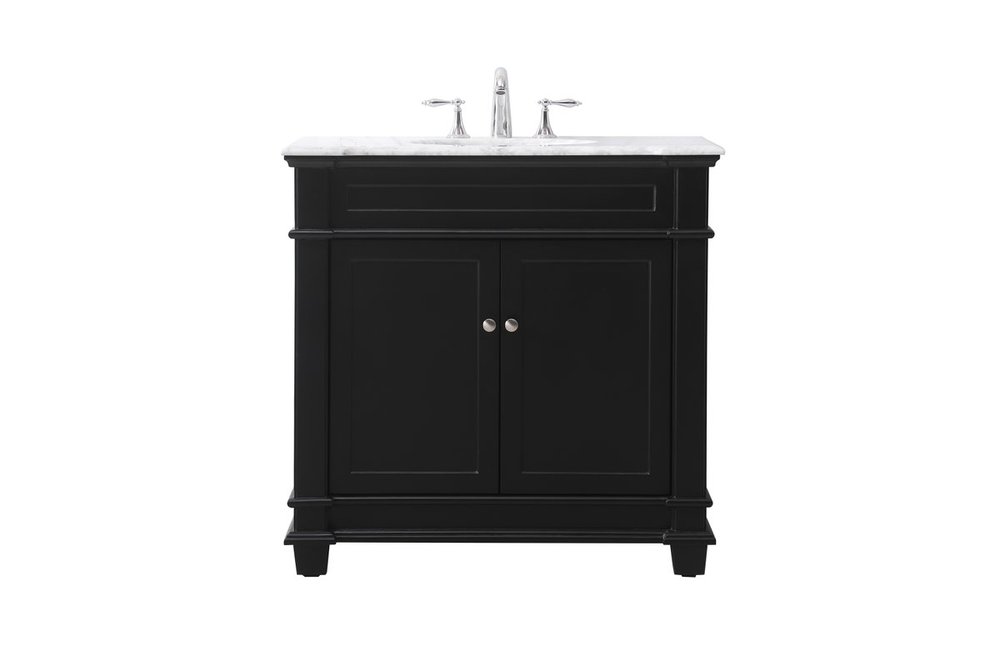 36 Inch Single Bathroom Vanity Set in Black