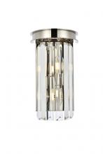 Elegant 1238W8PN/RC - Sydney 2 Light Polished Nickel Wall Sconce Clear Royal Cut Crystal