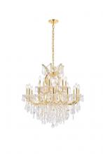 Elegant 2800D30G/RC - Maria Theresa 19 Light Gold Chandelier Clear Royal Cut Crystal