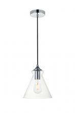 Elegant LD2244C - Destry 1 Light Chrome Pendant with Clear Glass