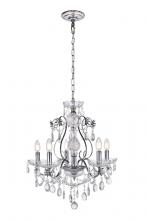 Elegant LD4005D22C - Voltaire Collection Chandelier D22 H22 Lt:5 Chrome Finish