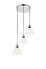 Elegant LD4017D18C - Histoire 3 Light Chrome Pendant