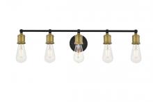 Elegant LD4028W29BRB - Serif 5 Light Brass and Black Wall Sconce