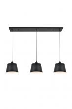 Elegant LD4057D40BK - Nota 3 Light Black Pendant