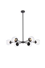 Elegant LD642D36BK - Briggs 36 Inch Pendant in Black with Clear Shade